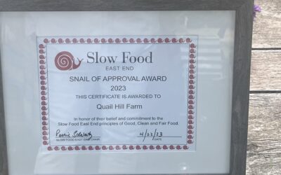 Quail Hill Farm Awarded Snail of Approval